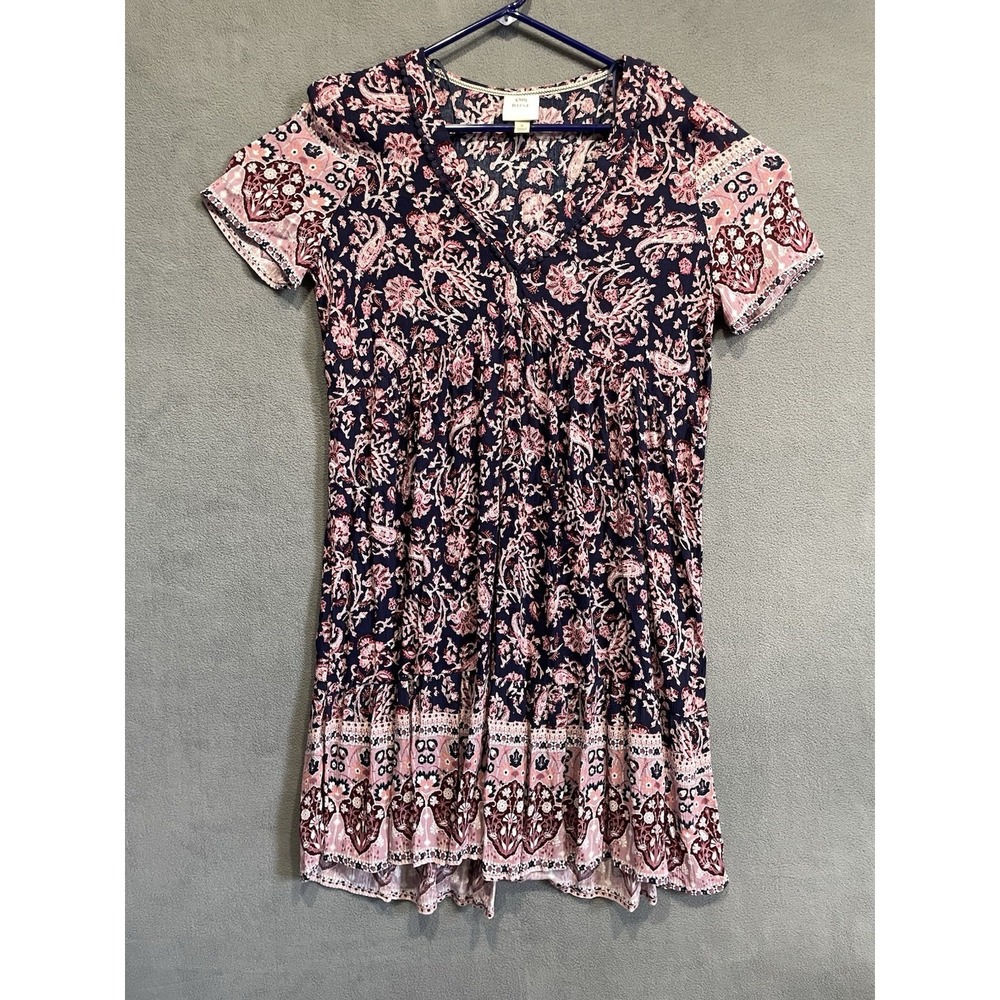 Knox Rose Dress Womens Sz Small Pink Paisley Floral Dress Boho Babydoll Whimsey